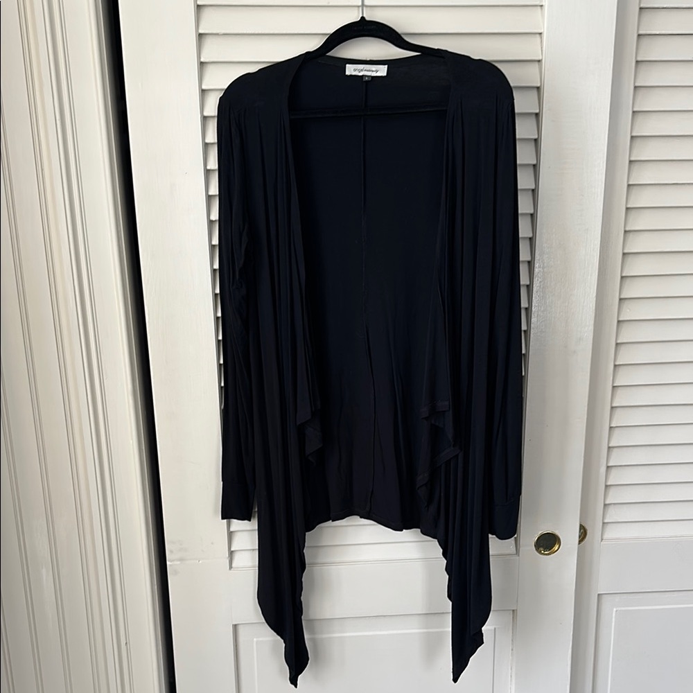 Black Waterfall Cardigan Sweater